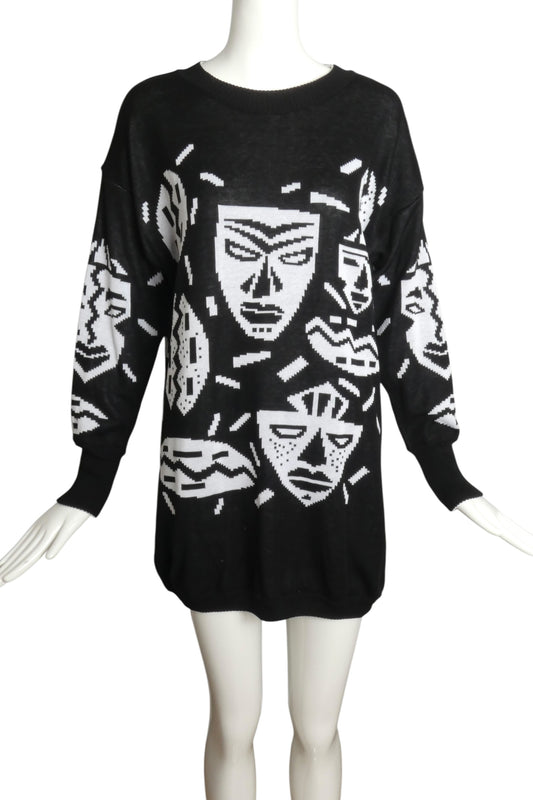 1980s Cotton Tunic Sweater, Size 8