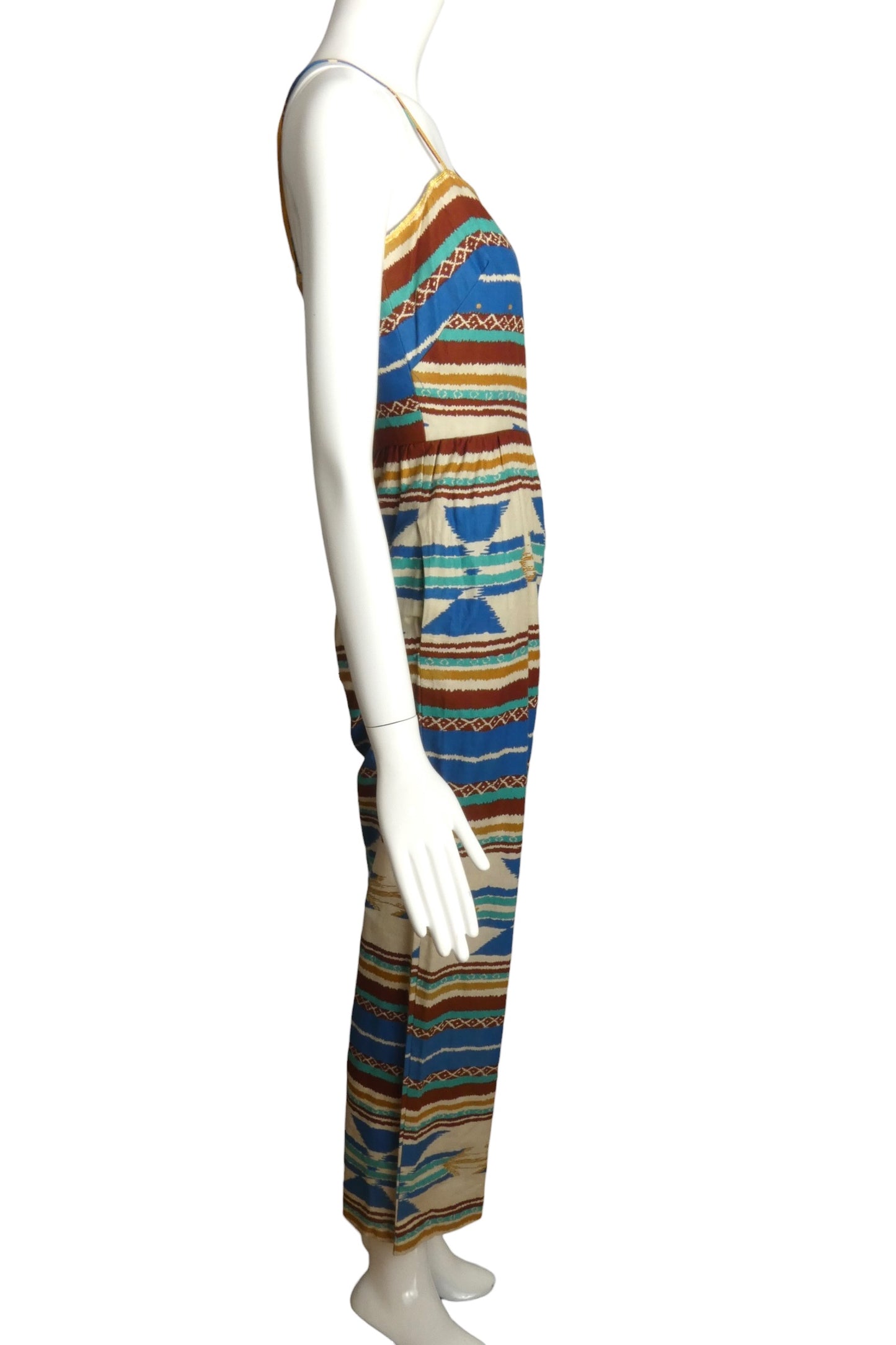 1980s Cotton Print Jumpsuit, Size-2 P