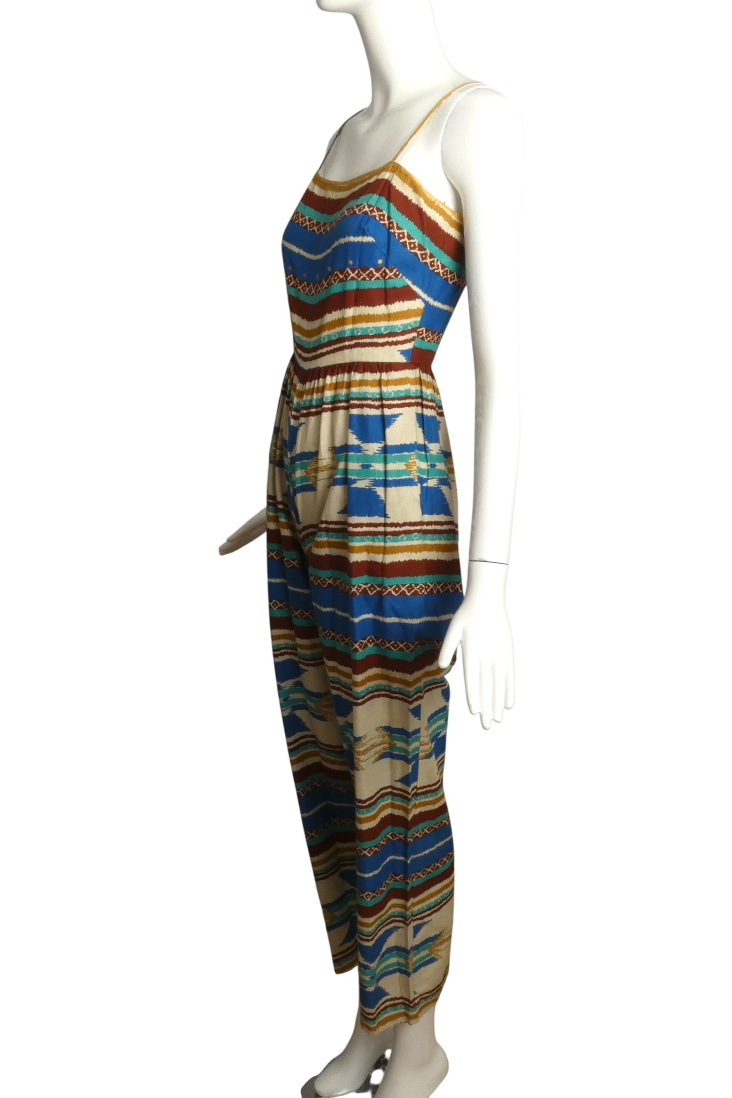 1980s Cotton Print Jumpsuit, Size-2 P