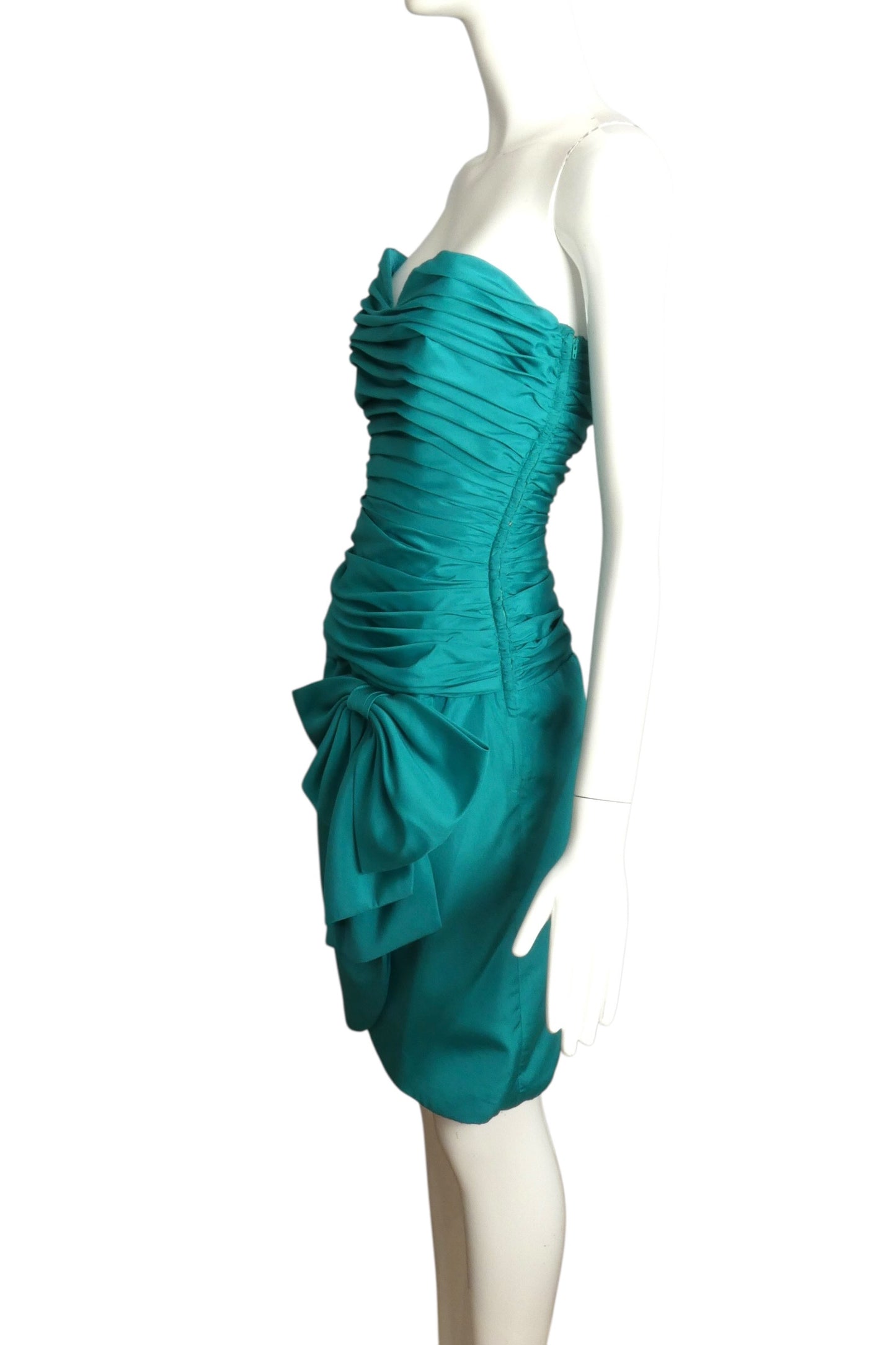1980s Strapless Party Dress, Size 2