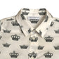 Cotton Crown Print Dress Shirt, Size-9 to 12 Months
