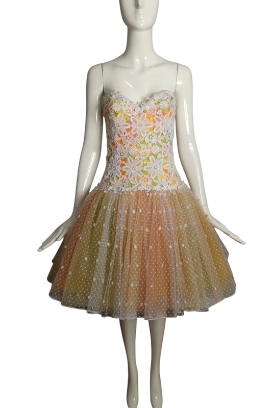 1980s Strapless Party Dress, Size-6