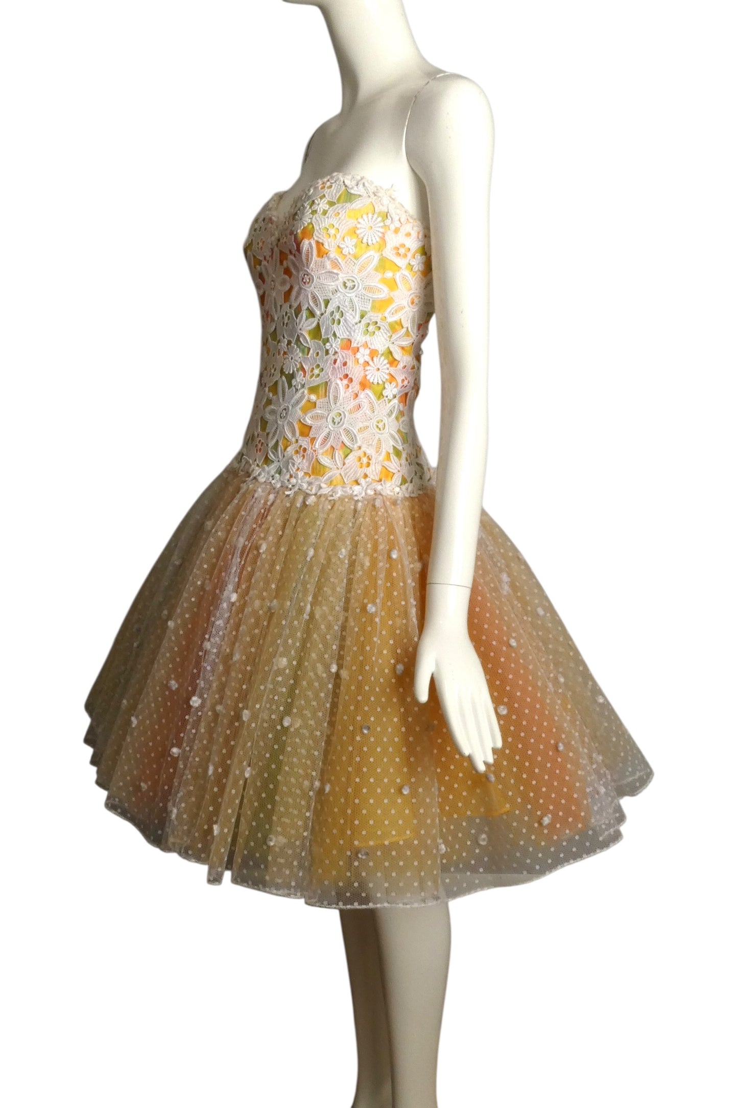1980s Strapless Party Dress, Size-6