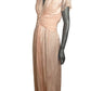 1980s Pink Voided Velvet Evening Dress, Size 8