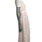 1970s White Cotton Lace Maxi Dress, Size-6