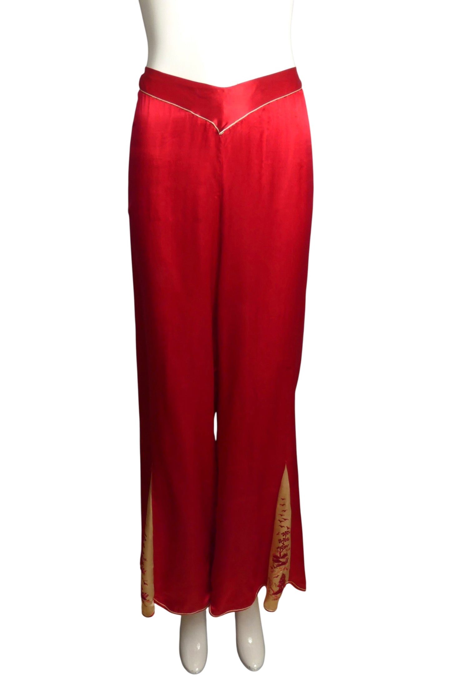 1920s Silk Embroidered Lounging Ensemble, Size-4