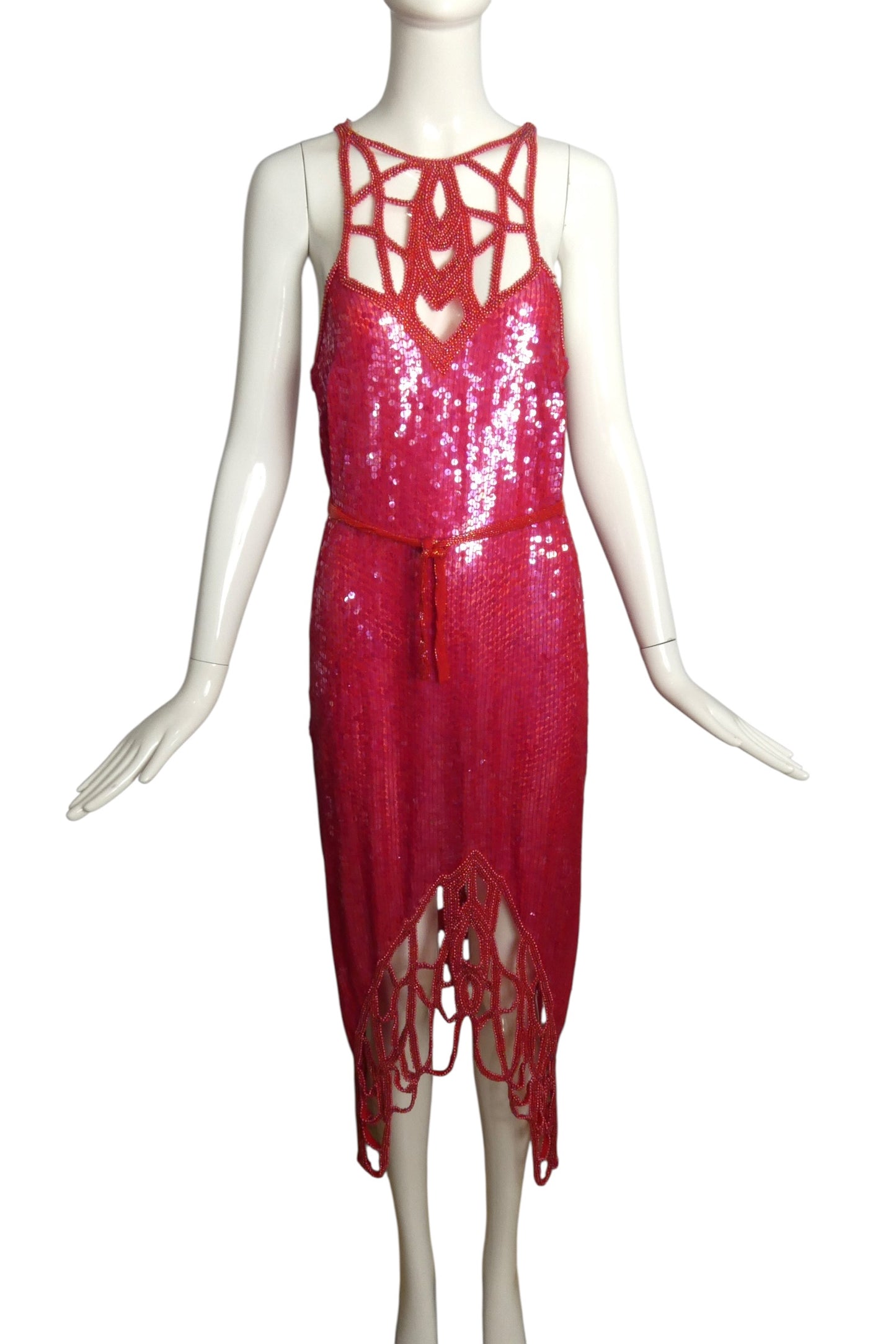 1980s NWT Sequin & Beaded Dress, Size 8