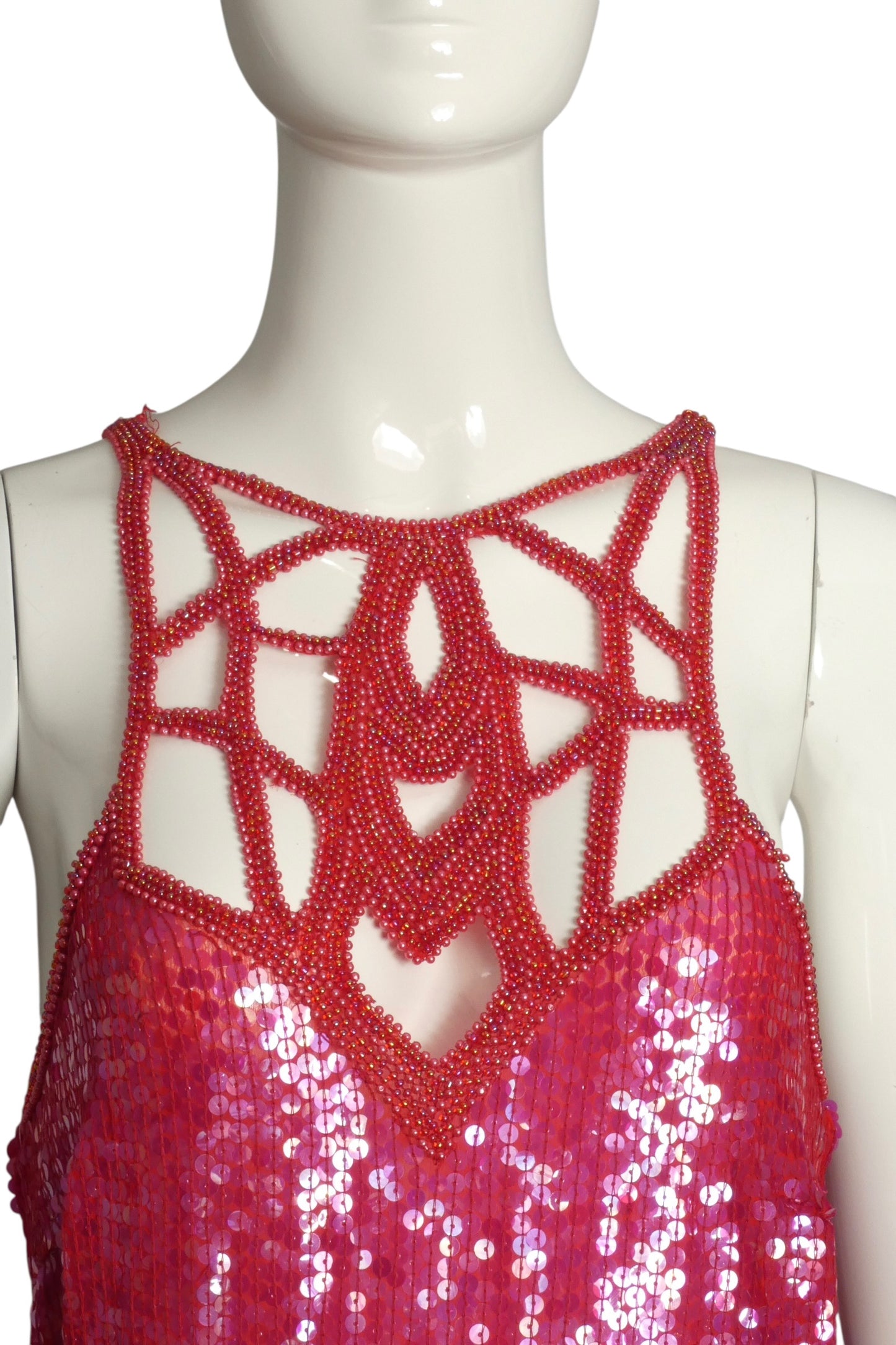 1980s NWT Sequin & Beaded Dress, Size 8