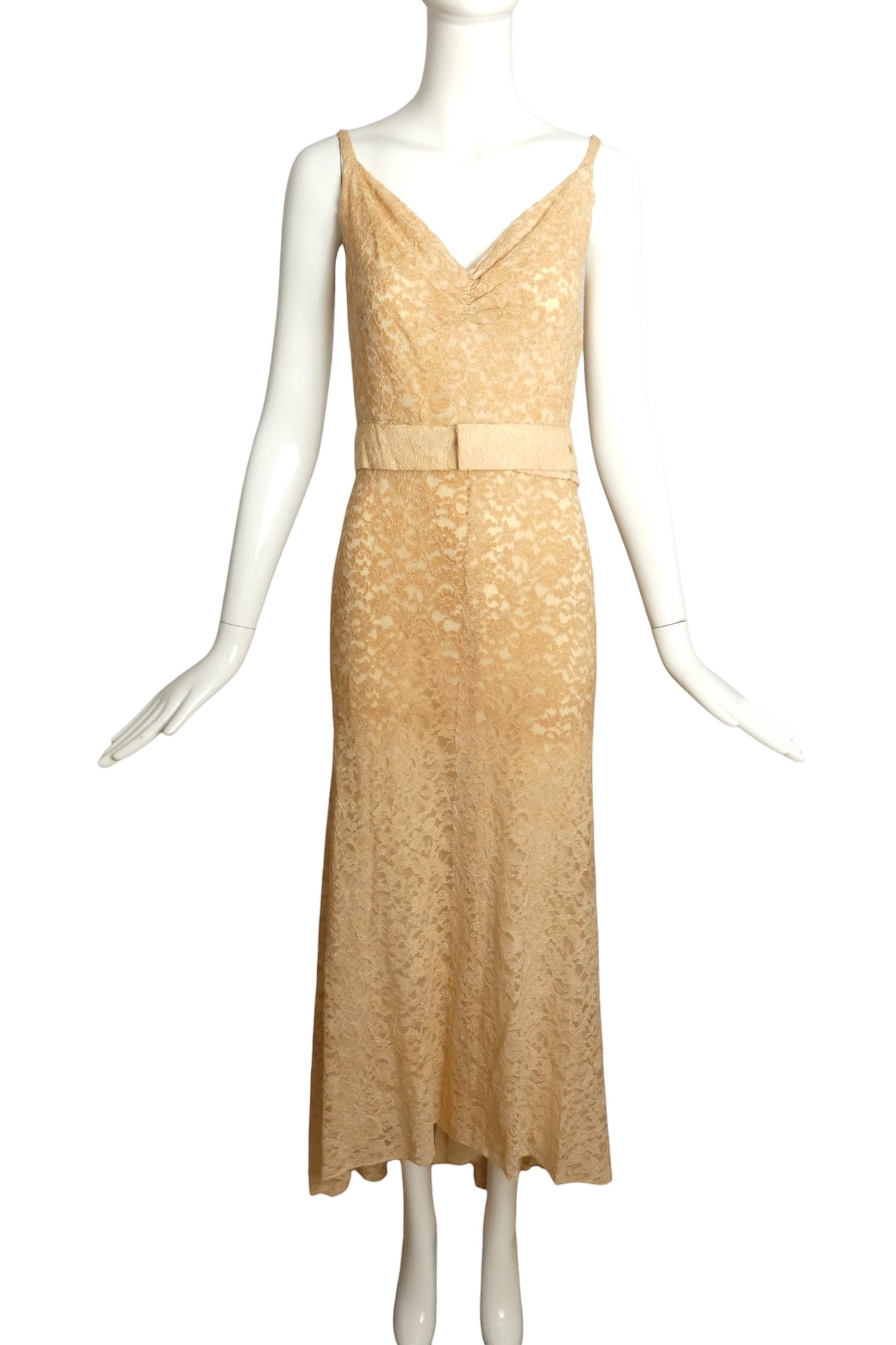 1930s Lace Evening Dress & Jacket, Size-4