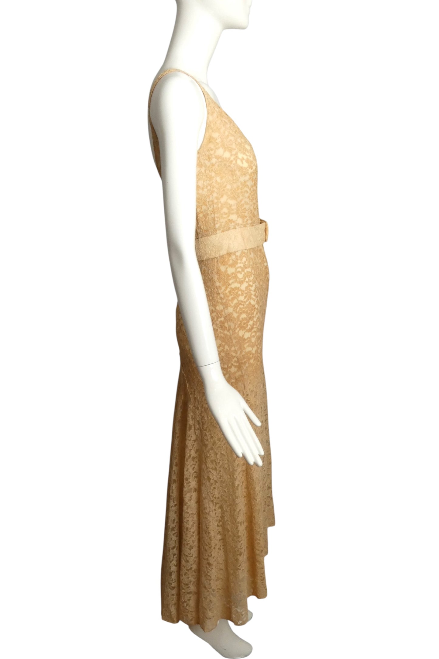 1930s Lace Evening Dress & Jacket, Size-4