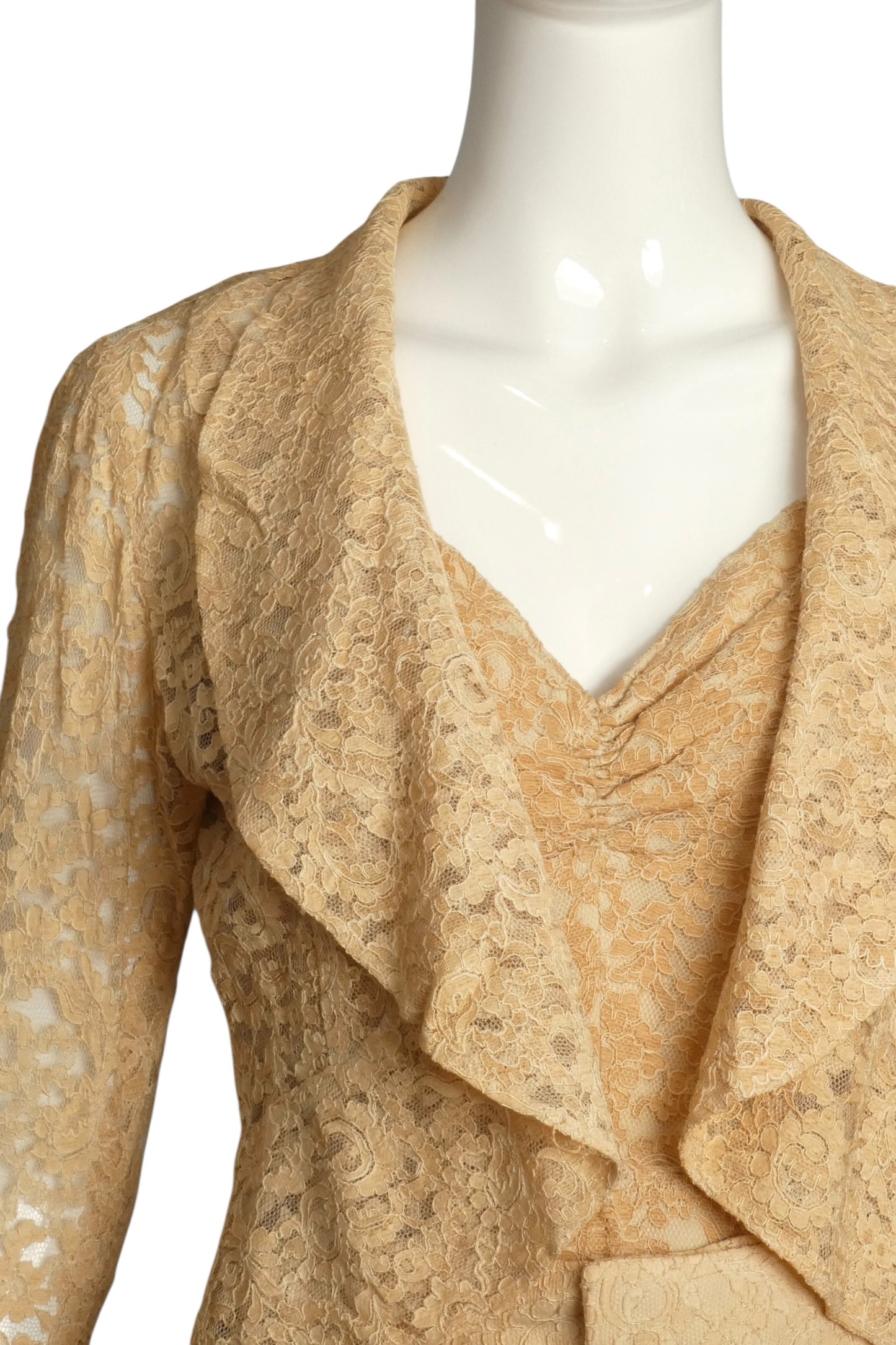 1930s Lace Evening Dress & Jacket, Size-4