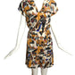 1980s Printed Silk Dress, Size 8