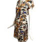 1980s Printed Silk Dress, Size 8