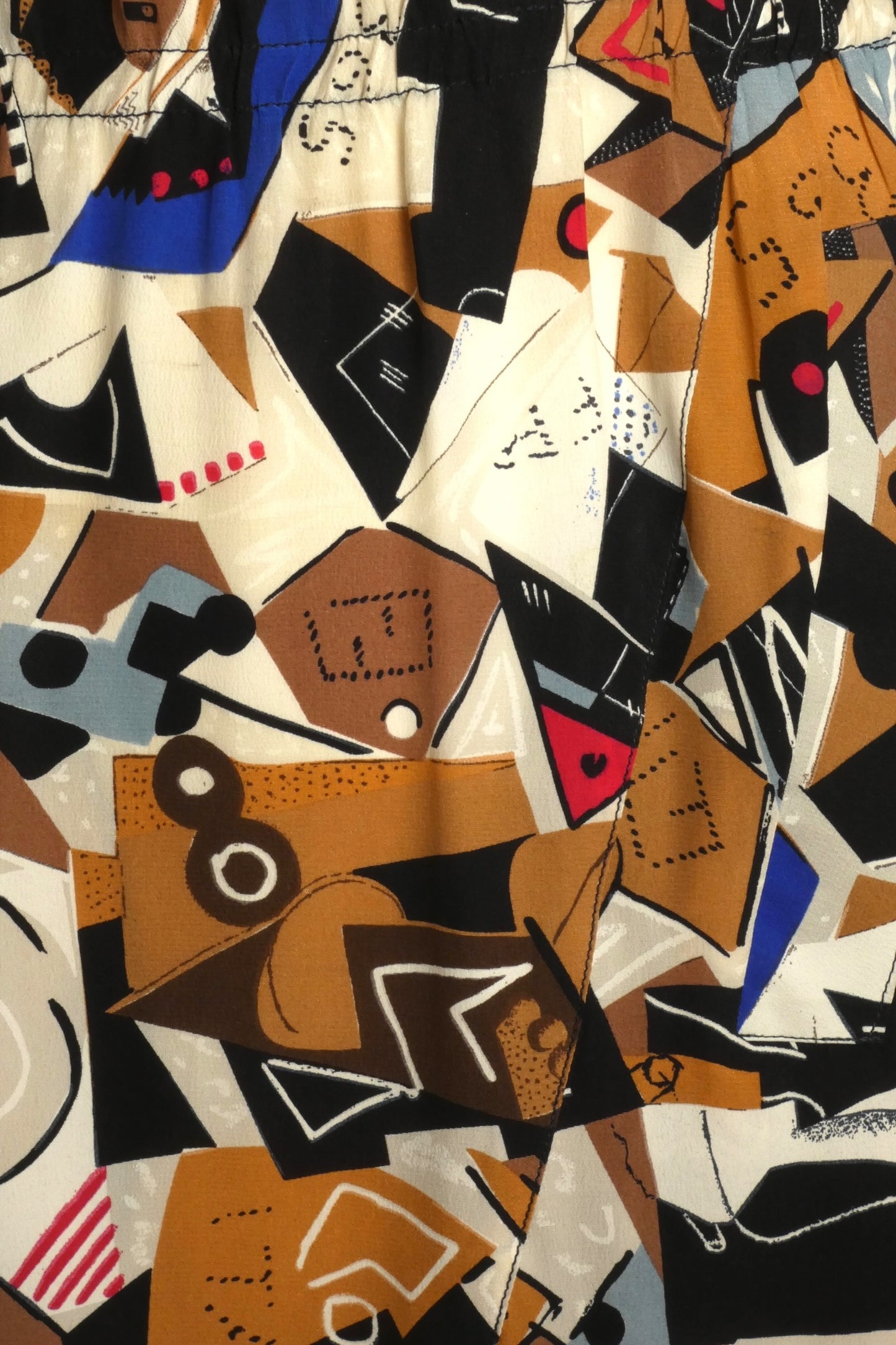 1980s Printed Silk Dress, Size 8