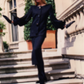 PIERRE CARDIN -  1993 Haute Couture Black Wool Sparkle Suit, Size-4