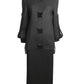 PIERRE CARDIN -  1993 Haute Couture Black Wool Sparkle Suit, Size-4