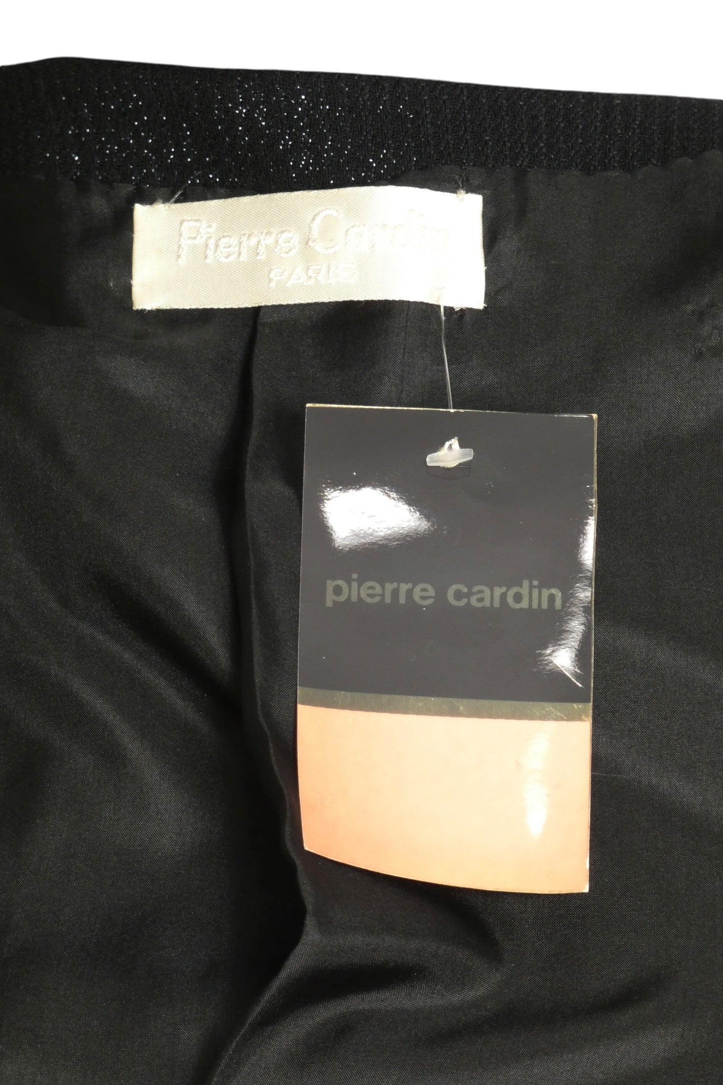 PIERRE CARDIN -  1993 Haute Couture Black Wool Sparkle Suit, Size-4