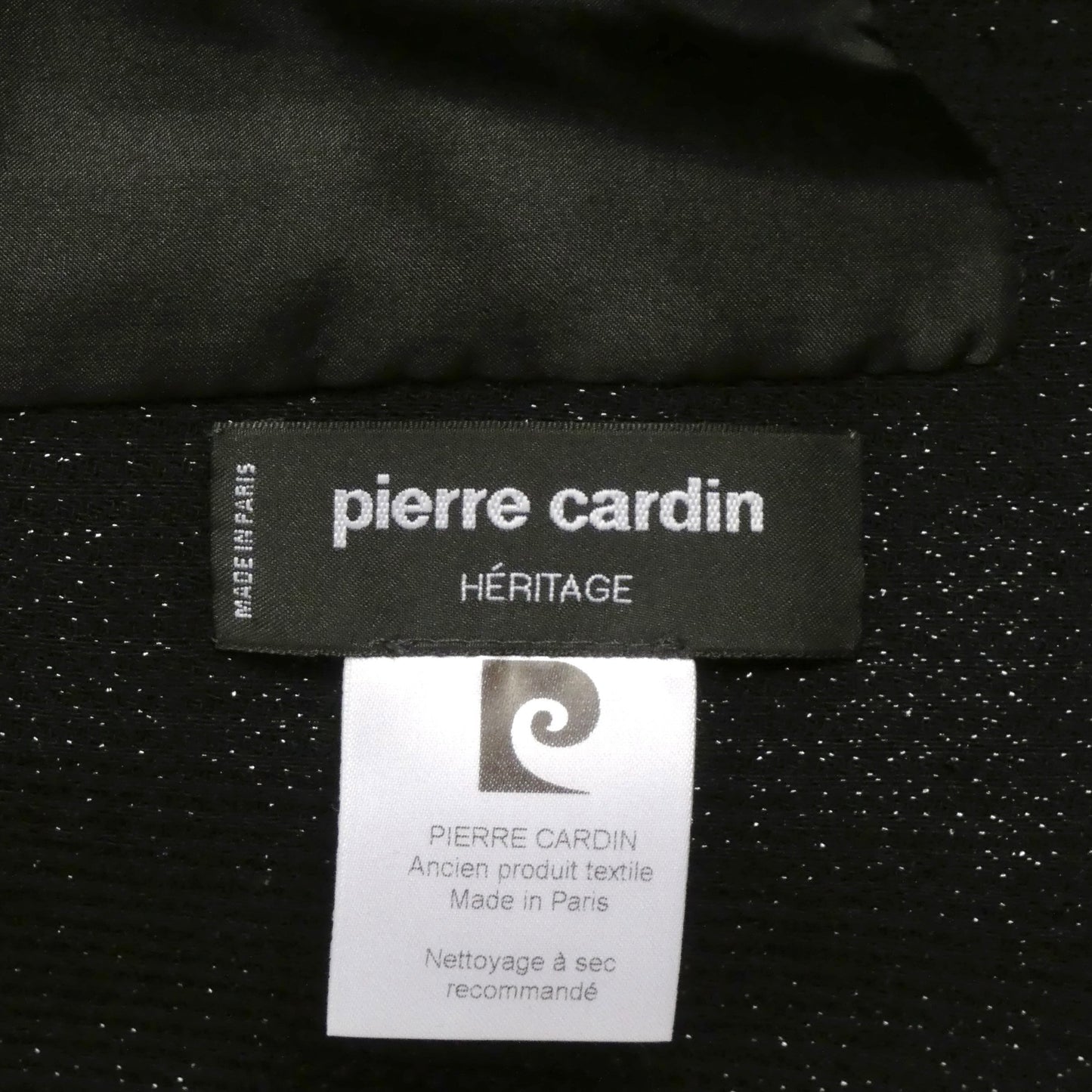 PIERRE CARDIN -  1993 Haute Couture Black Wool Sparkle Suit, Size-4