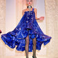 1989 Haute Couture Pleated Silk Party Dress, Size-4