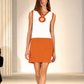 PIERRE CARDIN HERITAGE - 2005 Orange & White Rayon Dress, Size 6