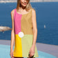 PIERRE CARDIN -  2009 Color Block Shift Dress, Size-4