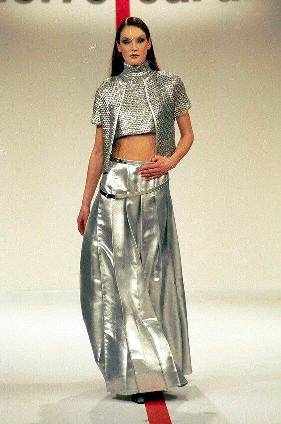 PIERRE CARDIN -  1999 Pleated Lamé Evening Skirt, Size-6