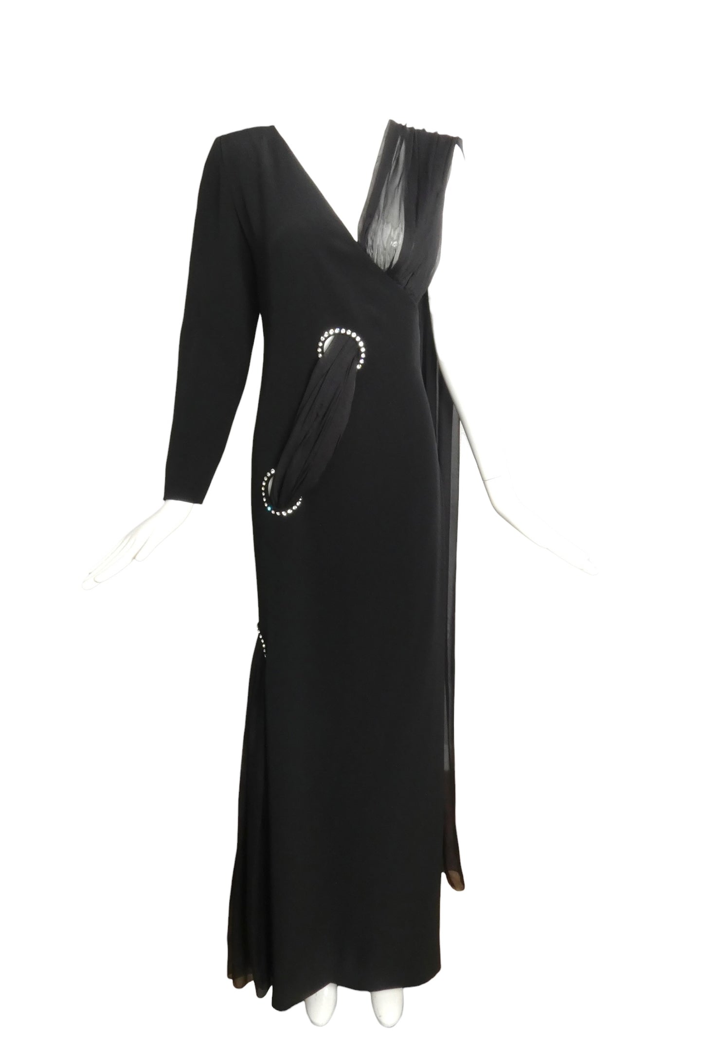 2007 Crepe & Chiffon Evening Gown, Size-4