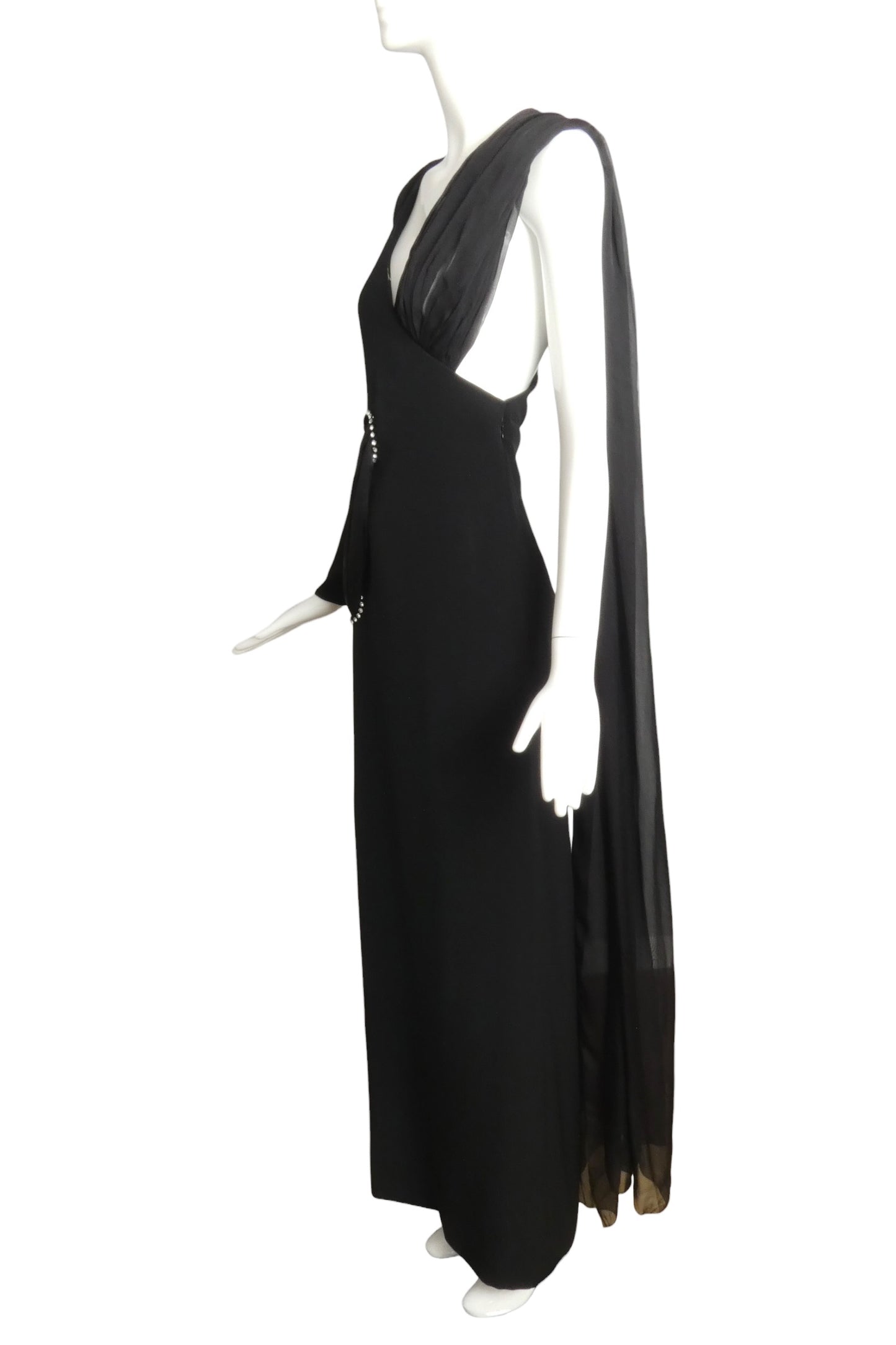 2007 Crepe & Chiffon Evening Gown, Size-4