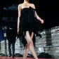 PIERRE CARDIN - 2007 Black Chiffon Strapless Dress, Size-4