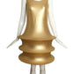 2009 Gold Metallic Knit Hoop Dress, Size-6