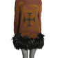PIERRE CARDIN -  1991 Sweater Knit & Feather Dress, Size-8
