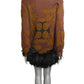 PIERRE CARDIN -  1991 Sweater Knit & Feather Dress, Size-8