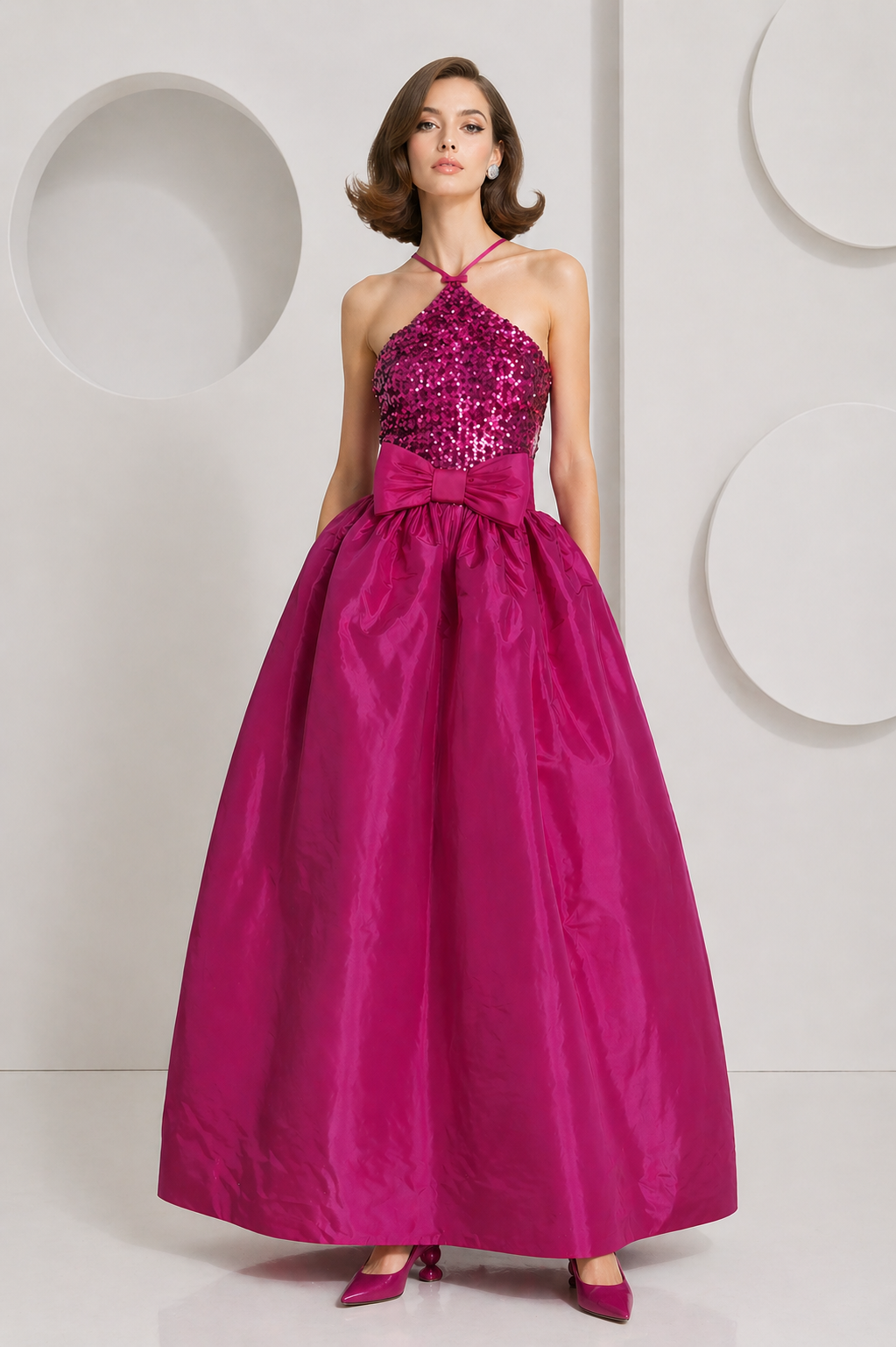 1999 Sequin & Taffeta Gown, Size-6