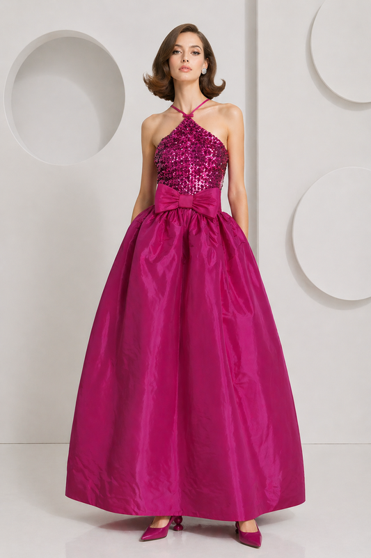 1999 Sequin & Taffeta Gown, Size-6