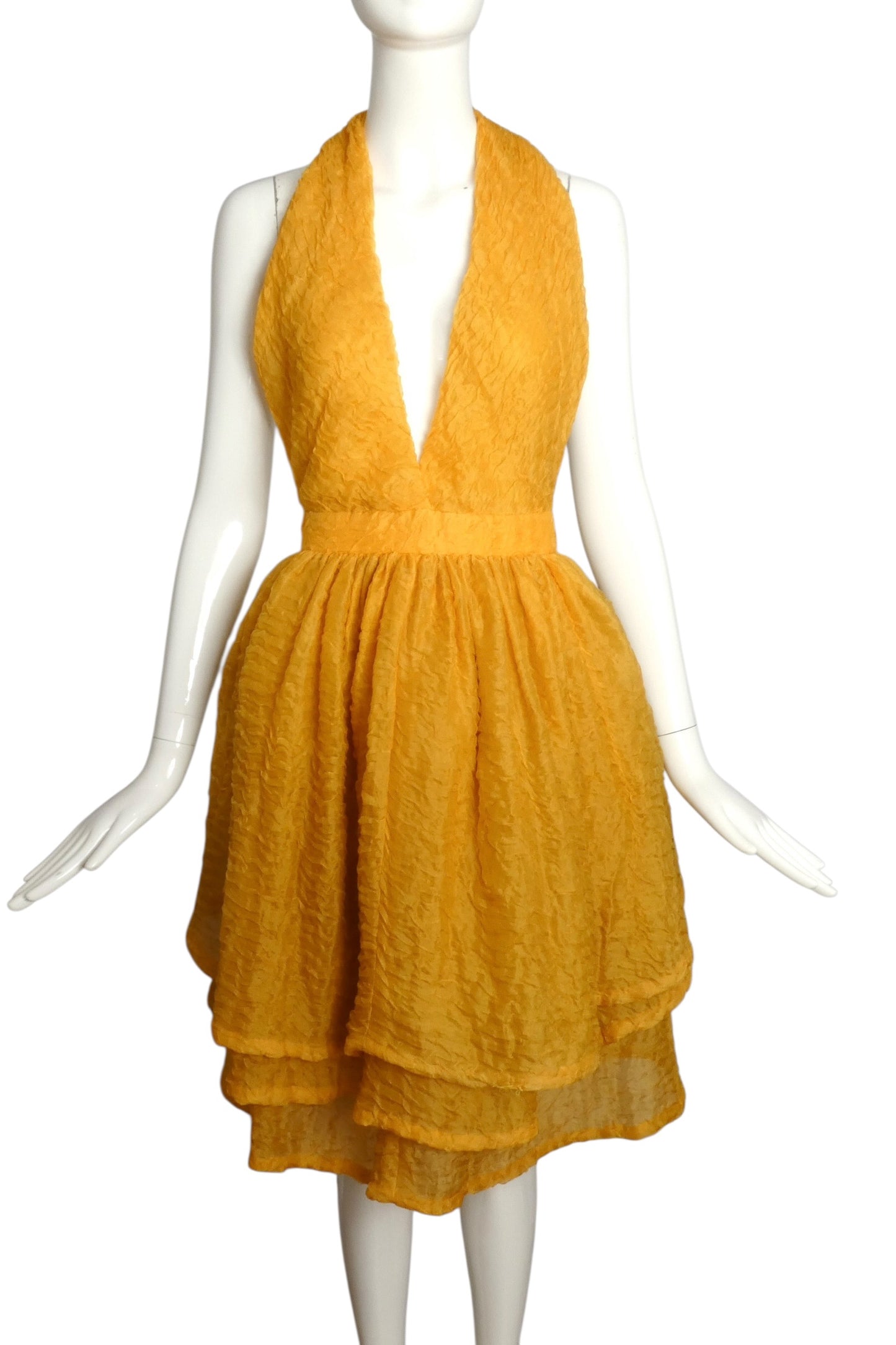 1996 Textured Organza Halter Dress, Size-4