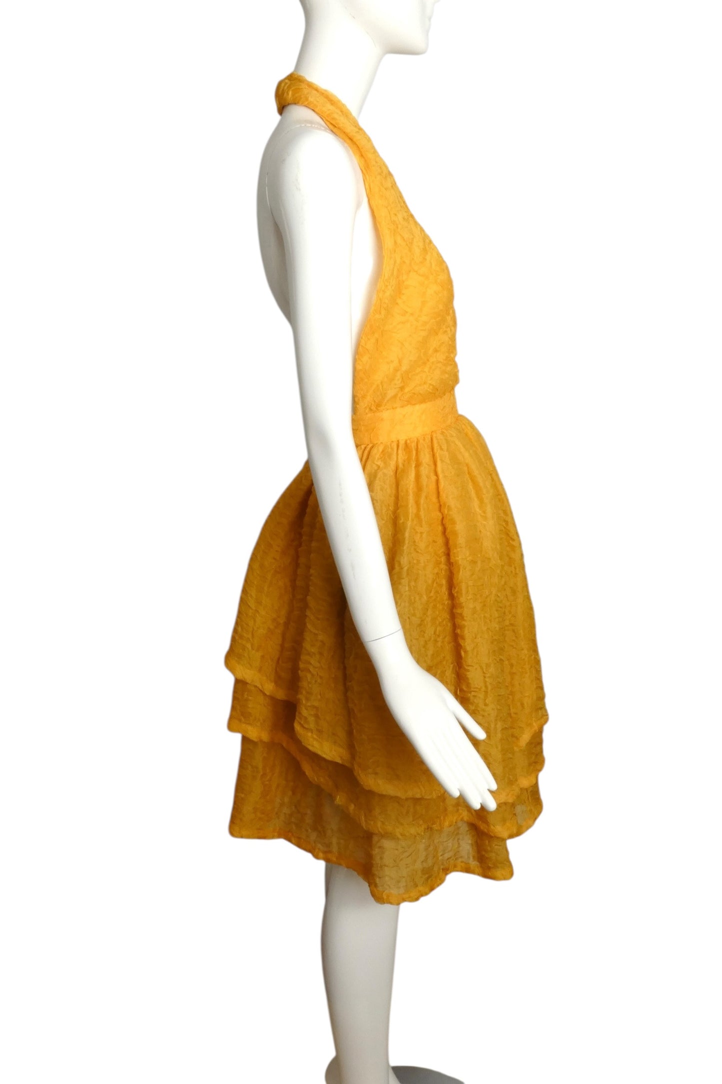 1996 Textured Organza Halter Dress, Size-4