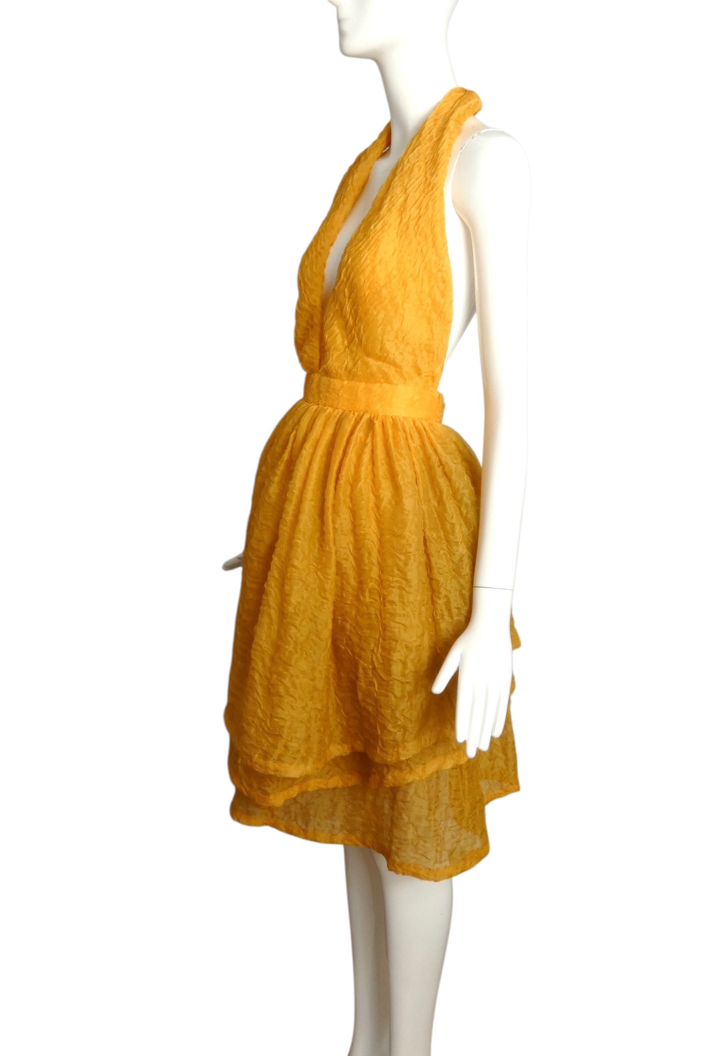 1996 Textured Organza Halter Dress, Size-4