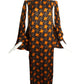1989 Haute Couture Pleated Silk Dress, Size 6