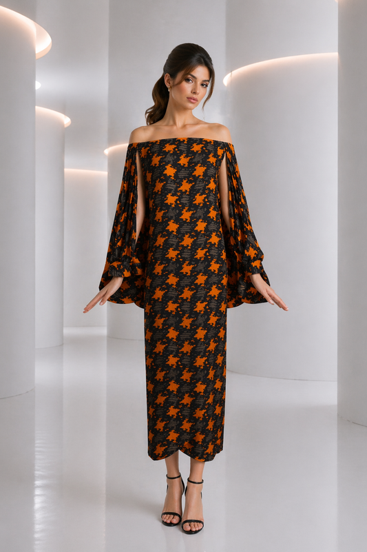 1989 Haute Couture Pleated Silk Dress, Size 6
