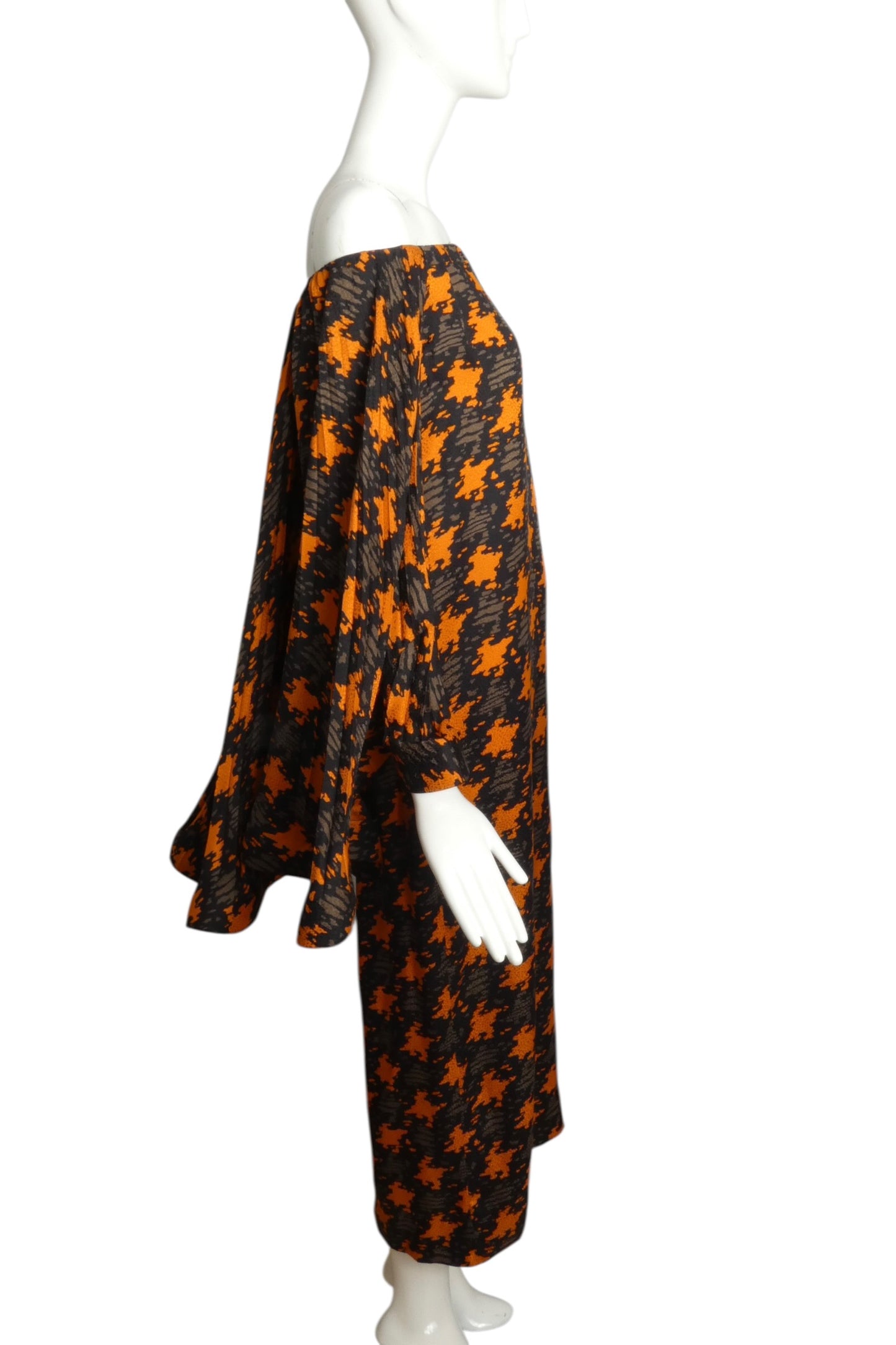 1989 Haute Couture Pleated Silk Dress, Size 6