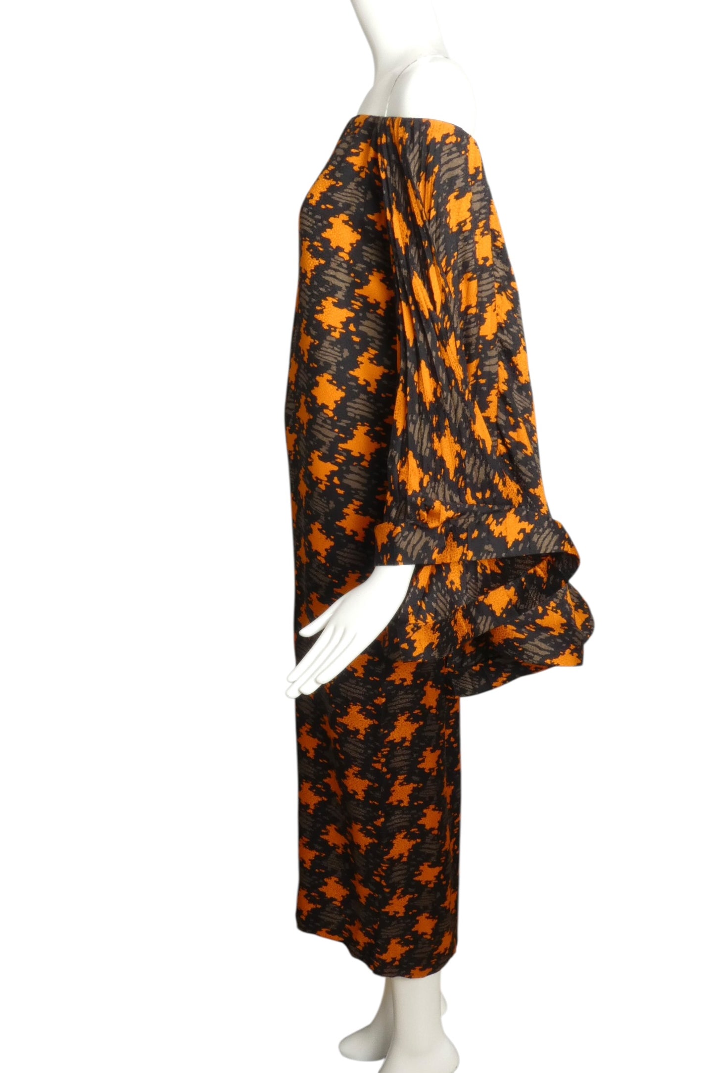 1989 Haute Couture Pleated Silk Dress, Size 6