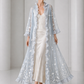 1980 Haute Couture  Blue Embroidered Tulle Coat, Size-S/M