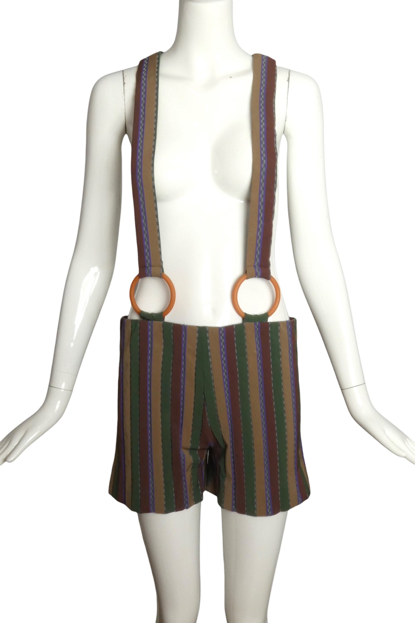 PIERRE CARDIN - 2003 Striped Knit  Suspender Shorts, Size 8