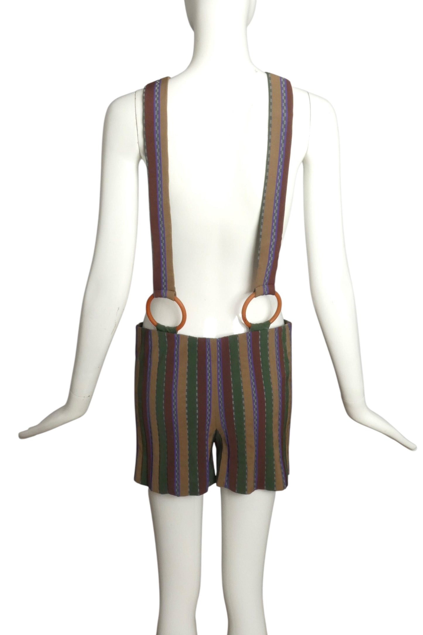 PIERRE CARDIN - 2003 Striped Knit  Suspender Shorts, Size 8