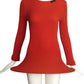 1993 Haute Couture Wool Knit Hoop Mini Dress, Size-4