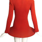 1993 Haute Couture Wool Knit Hoop Mini Dress, Size-4