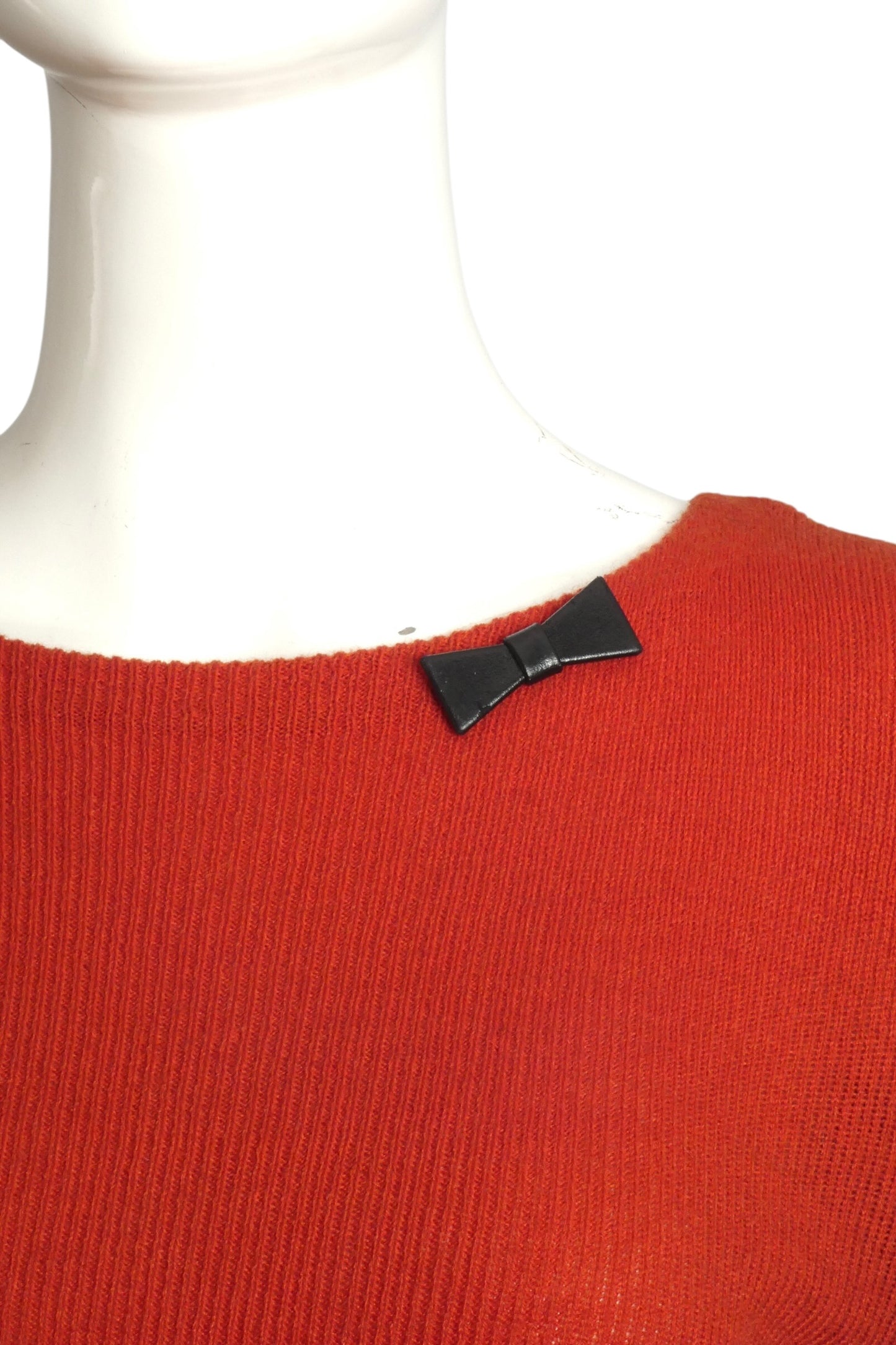 1993 Haute Couture Wool Knit Hoop Mini Dress, Size-4