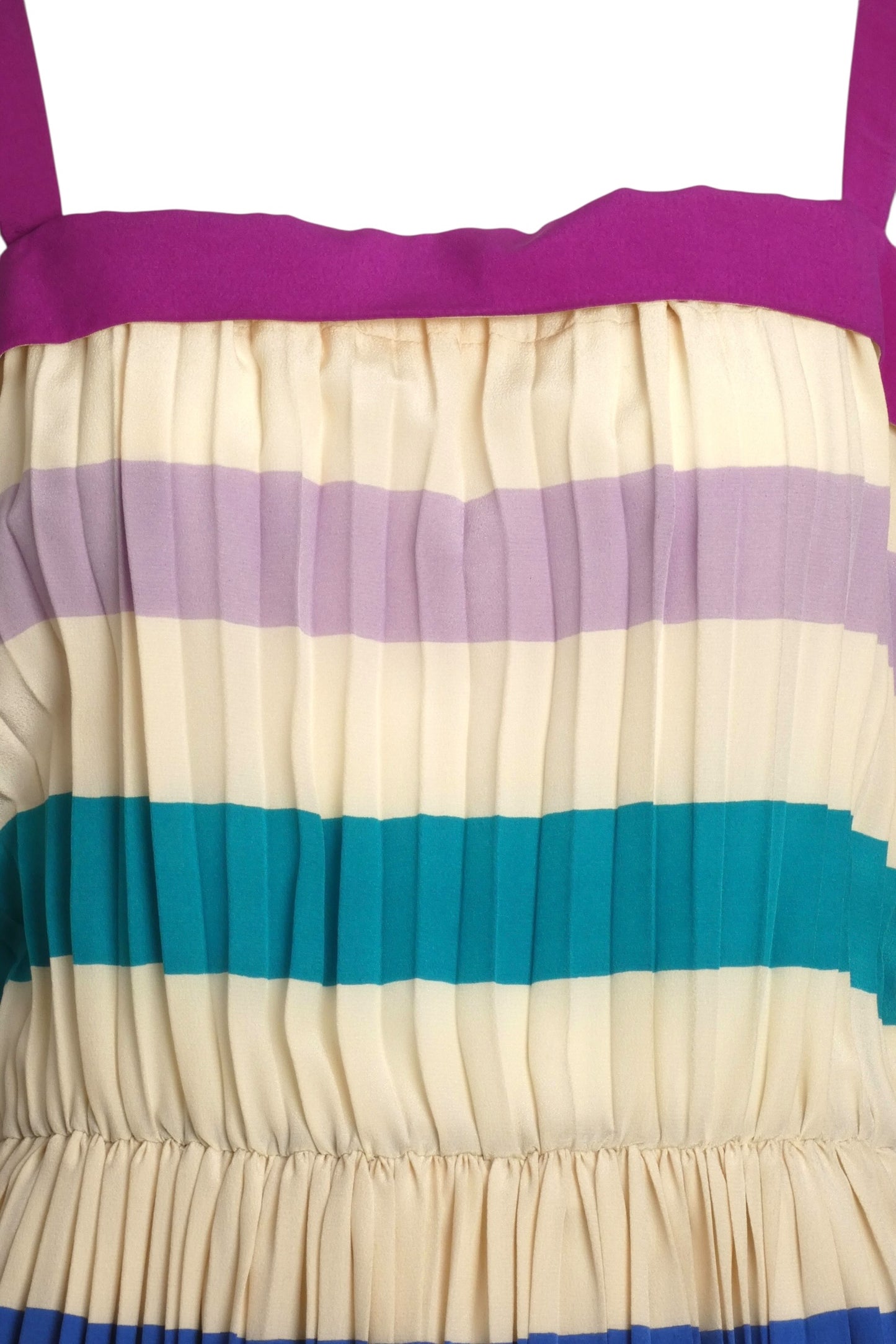 1970s Haute Couture Pleated Silk Dress, Size-4