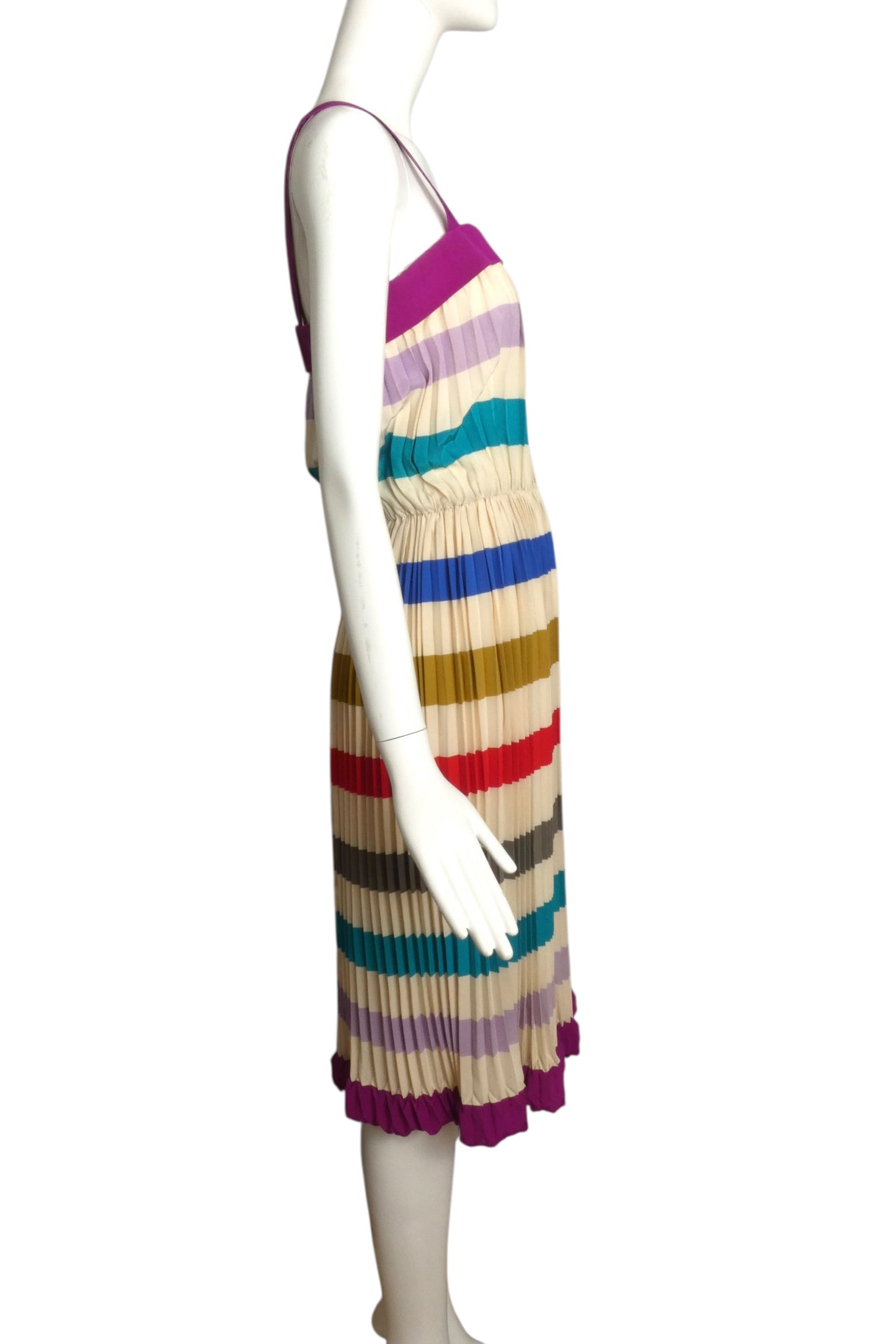1970s Haute Couture Pleated Silk Dress, Size-4