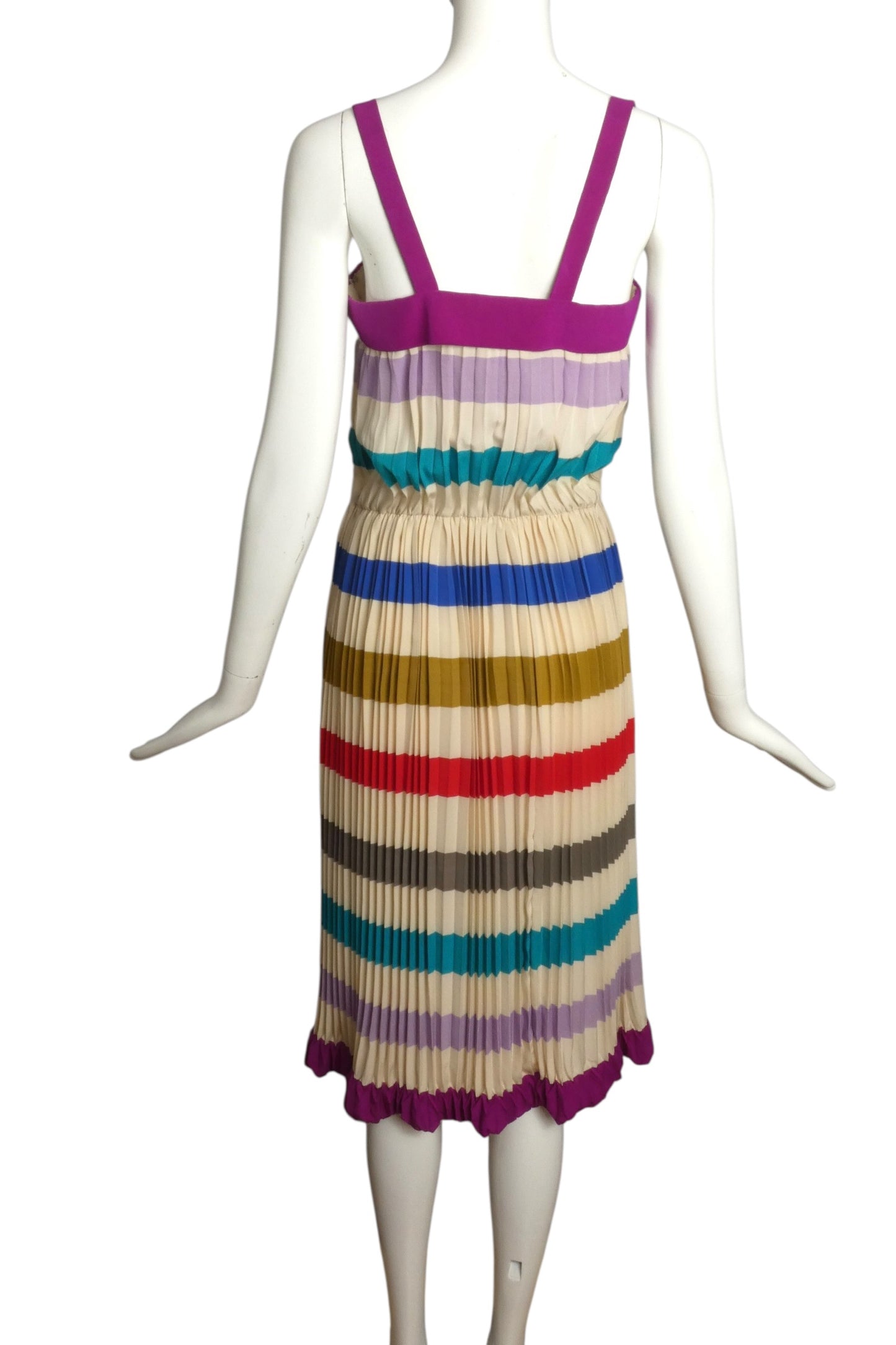 1970s Haute Couture Pleated Silk Dress, Size-4